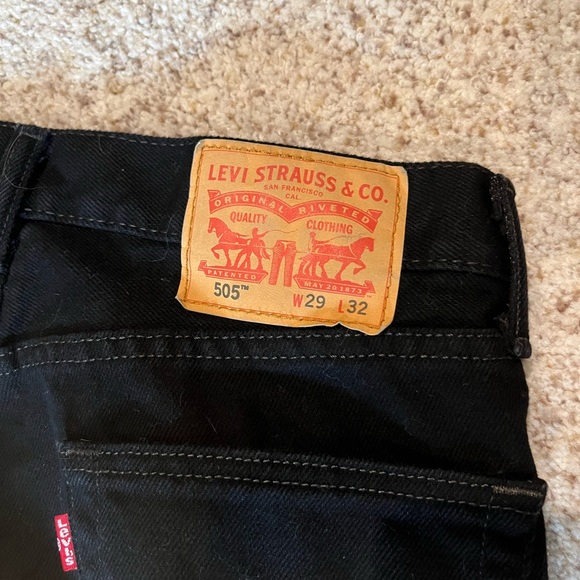 Levi Levi’s 505 regular fit black denim jeans Men’s 32x32 Pants - Picture 3 of 5